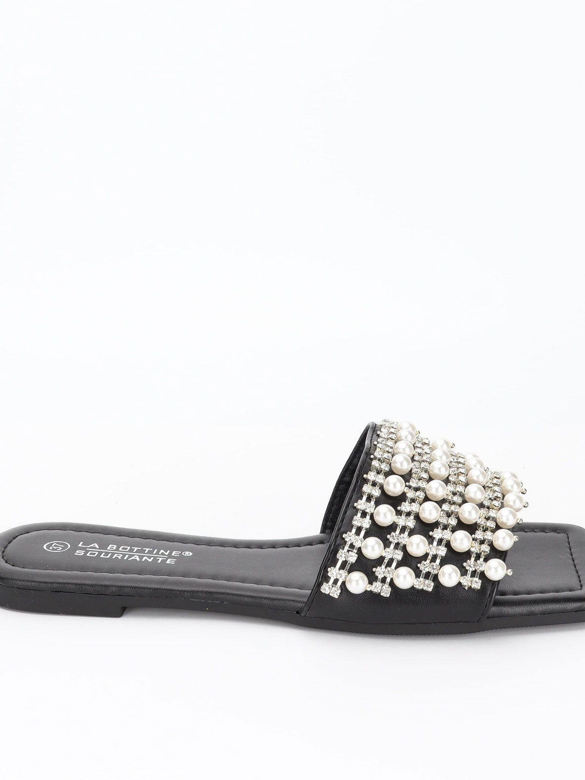 Anna Clara - Flip-flops dekorerade med imitationsljus och pärlor - White